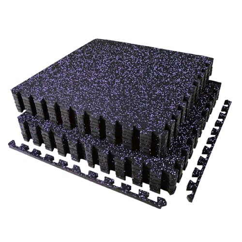 0.56in Thick 24 Sq Ft Interlocking Rubber Top EVA Foam Exercise Mats K432746