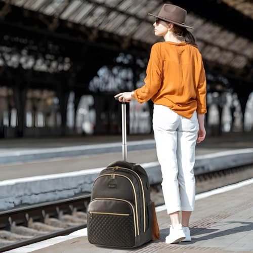 Black Gold Rolling Backpack with Wheels G13906