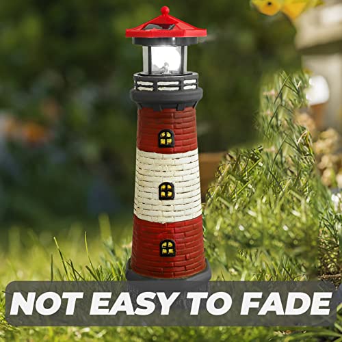 Black Solar Rotating Lighthouse Outdoor Lantern W2831