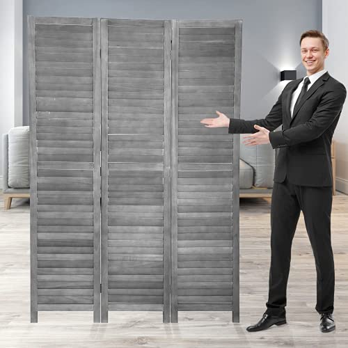 Natural Paulownia Wood 3 Panel Folding Privacy Screen M9858