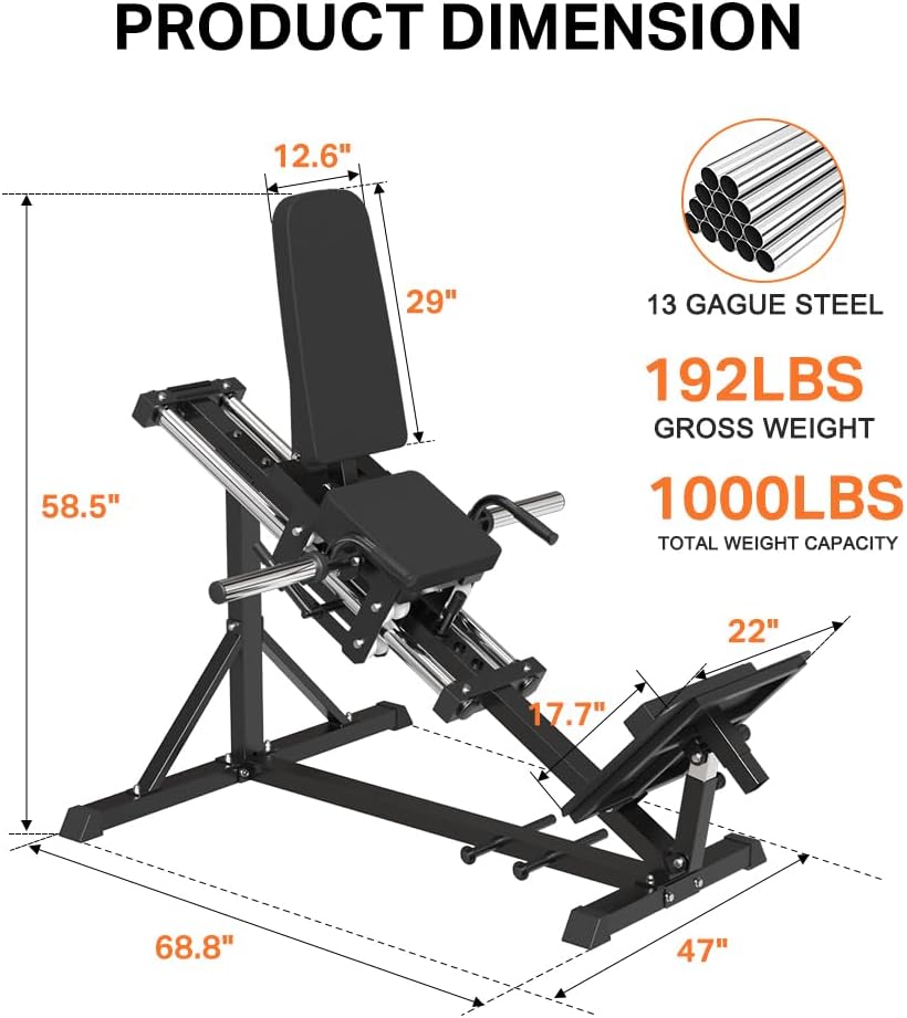 Compact Leg Press Machine with Calf Block J8772