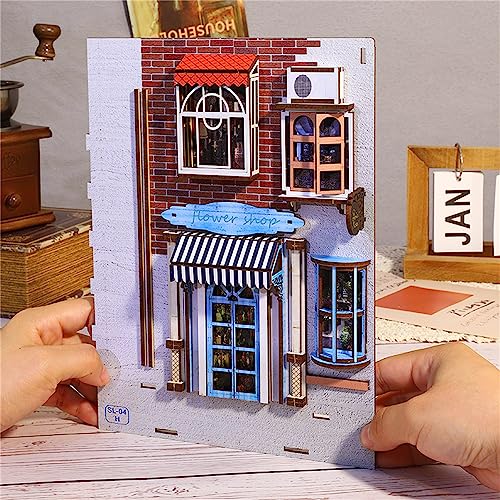 DIY Book Nook Miniature Kit, 3D Wooden Puzzle Booknook K90434