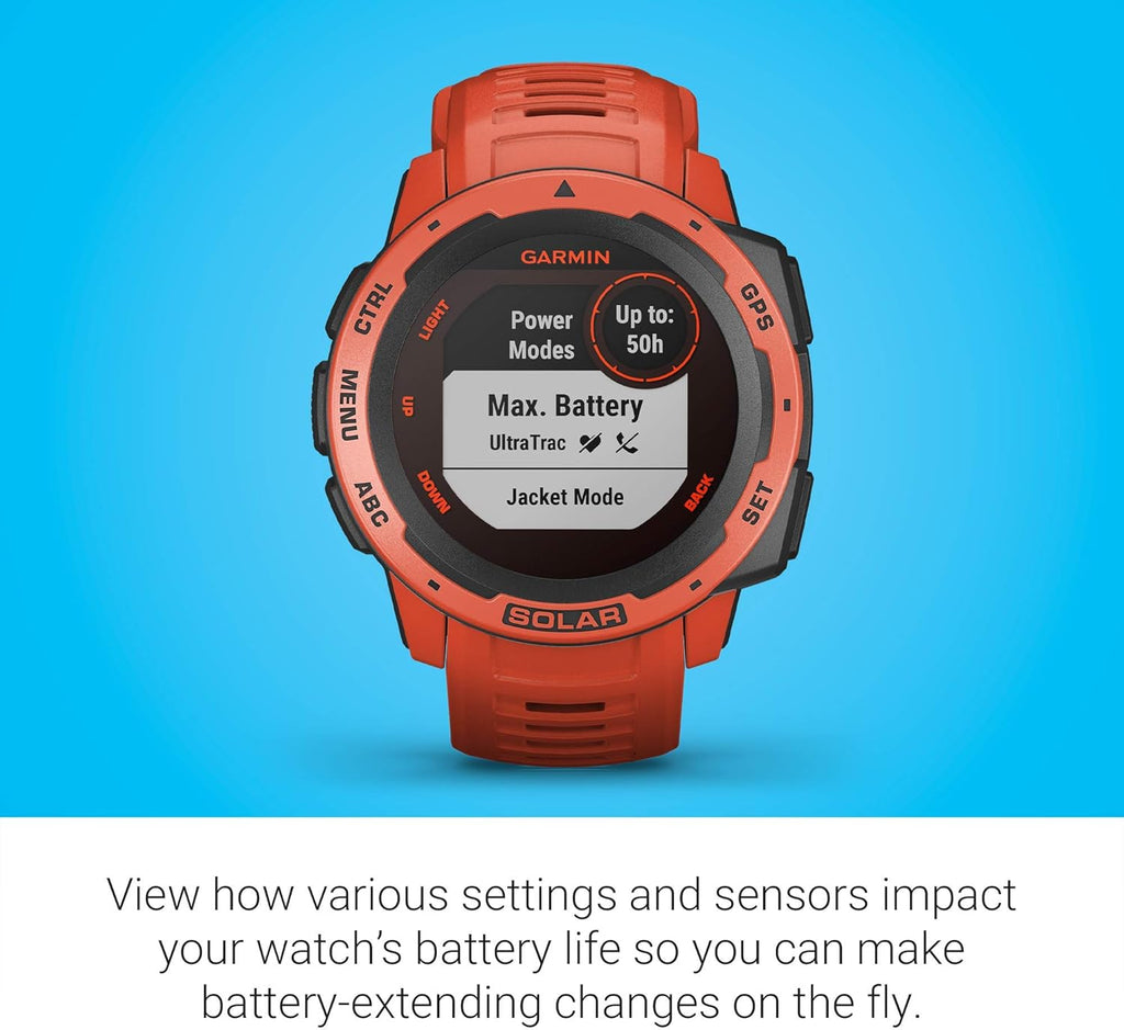 Flame Red Solar-Powered Rugged Outdoor Smartwatch U265163