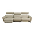 Beige Top Grain Leather 3-Piece Recliner Sofa Set J116