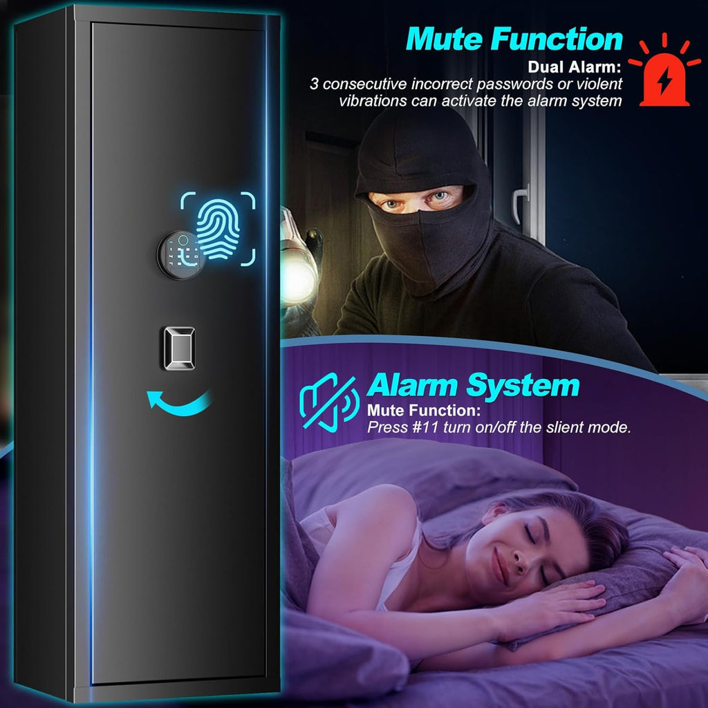 Unassembled Gun Safe with Fingerprint Access, Removable Shelf and Pistol Bag P2718