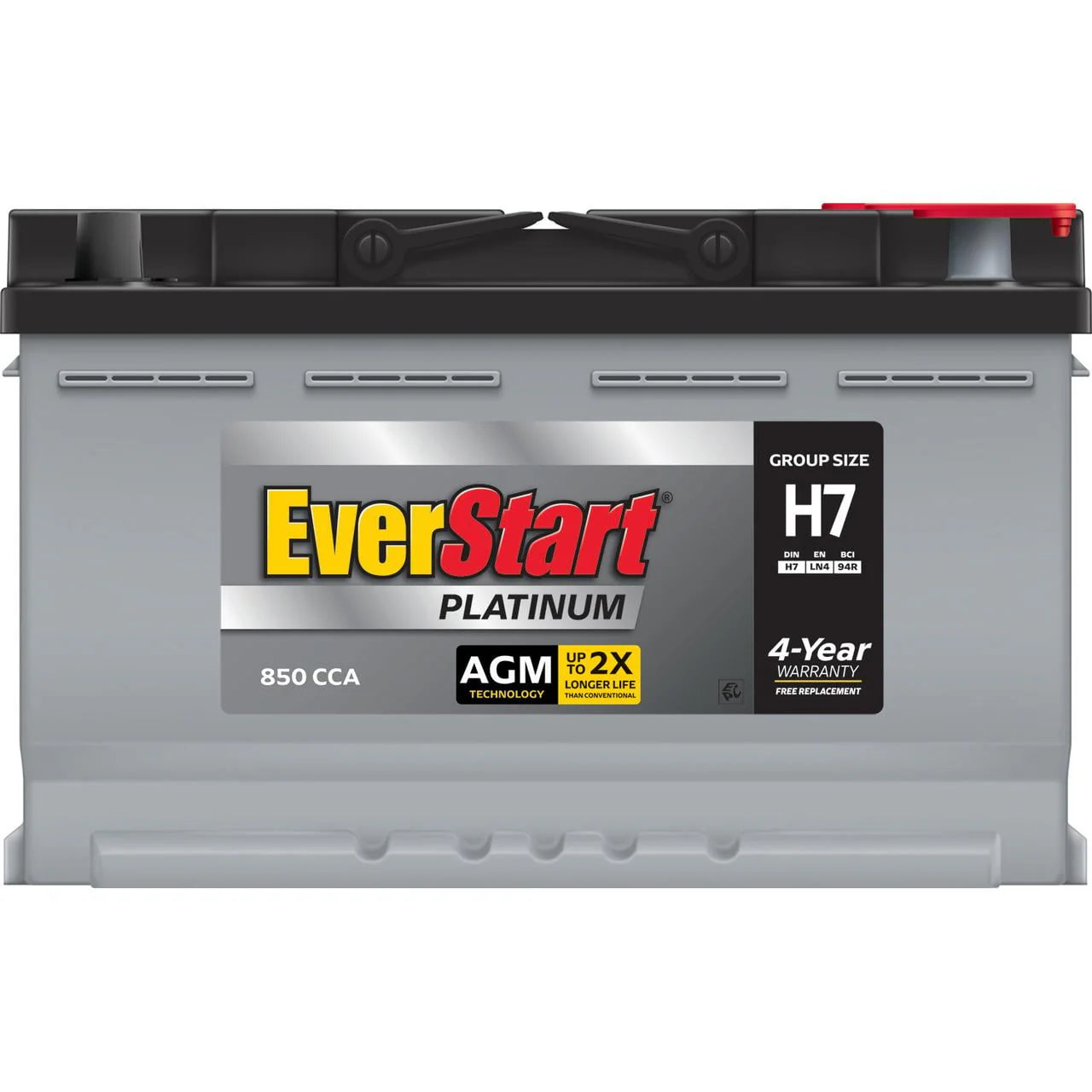 AGM Automotive Battery, Group Size H7 / LN4 / 94R 12 Volt, 800 CCA 140 RC M686744