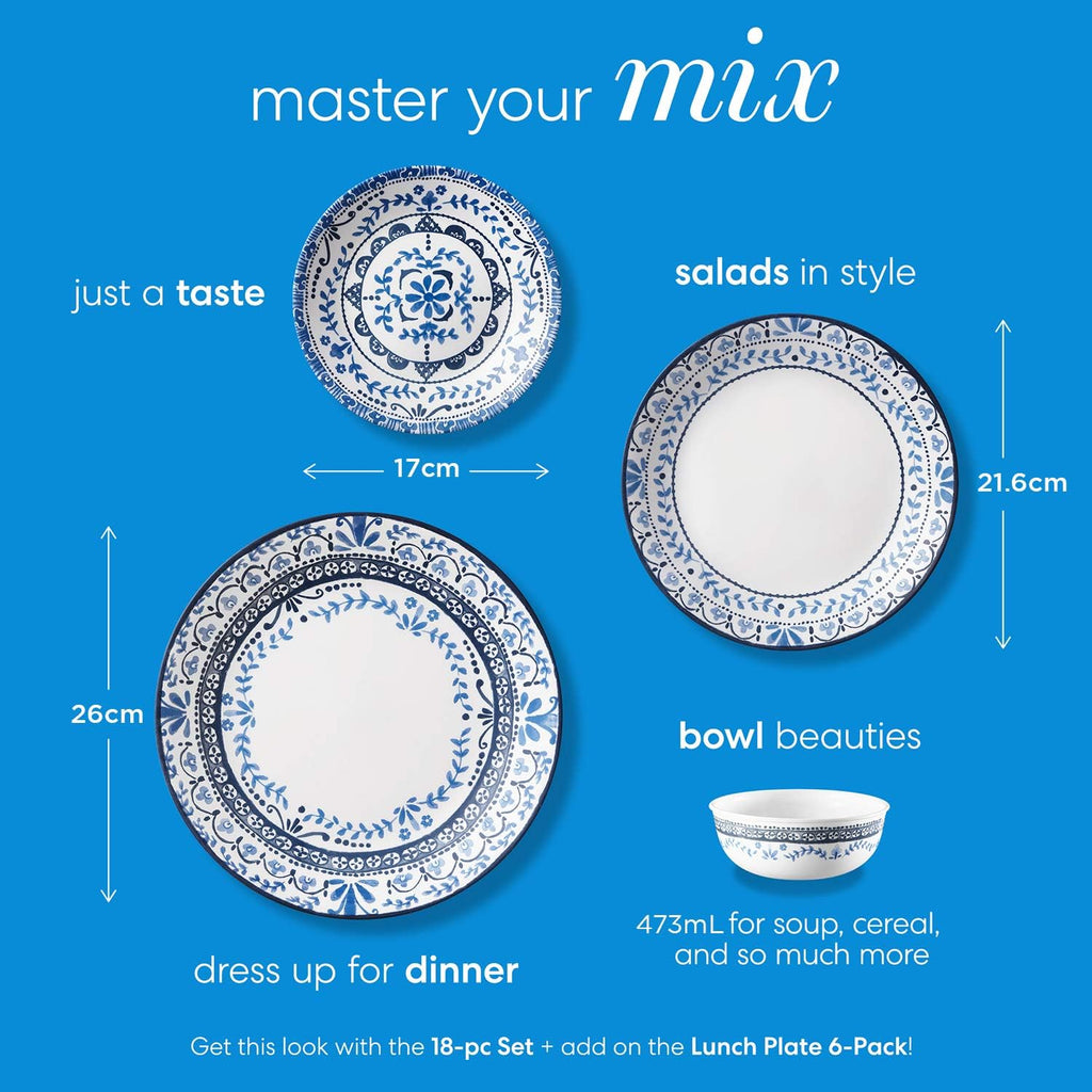 6-Piece Dinner Plates Set, Triple Layer Glass Round Plates Z891161