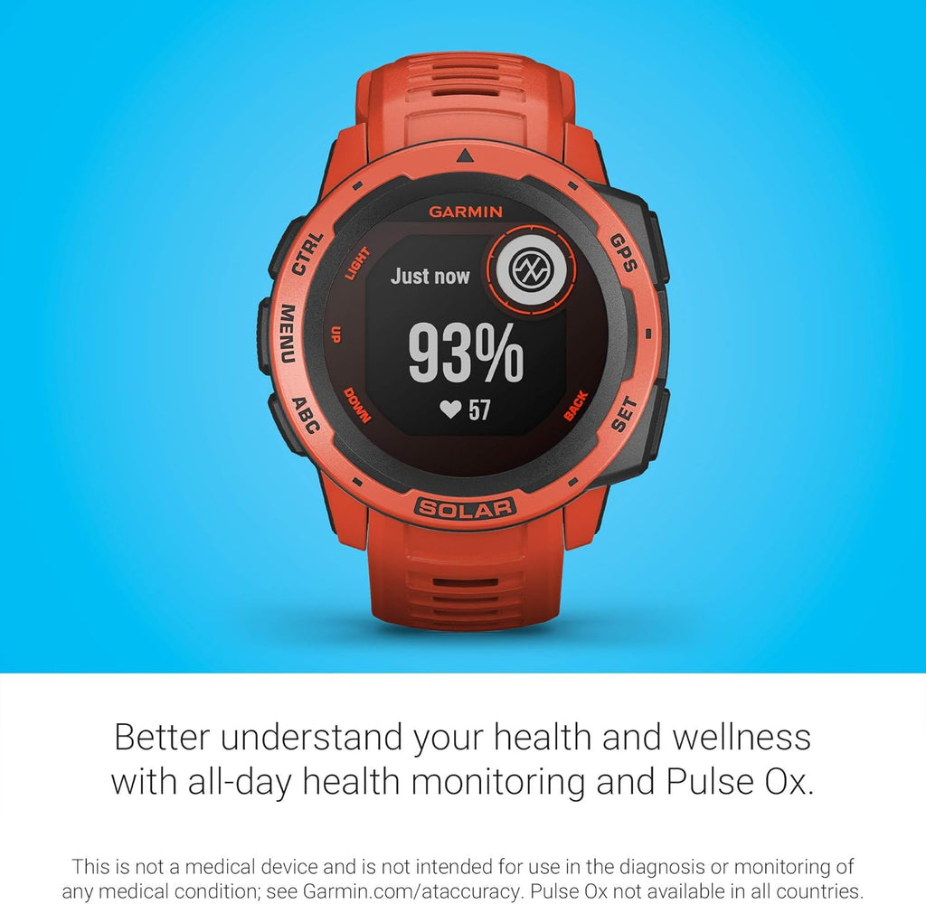 Flame Red Solar-Powered Rugged Outdoor Smartwatch U265163