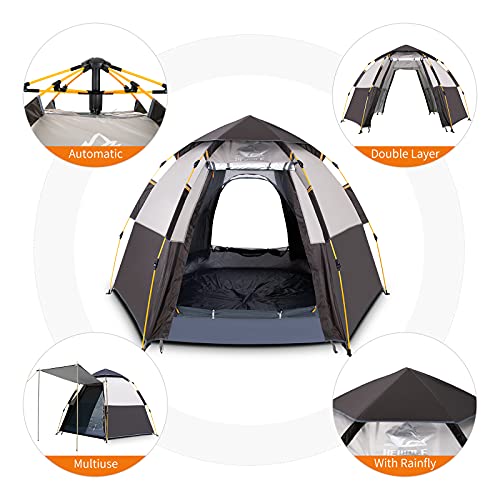 Waterproof Instant Camping Tent, 2/3/4 Person Double Layer Dome Tent B6264