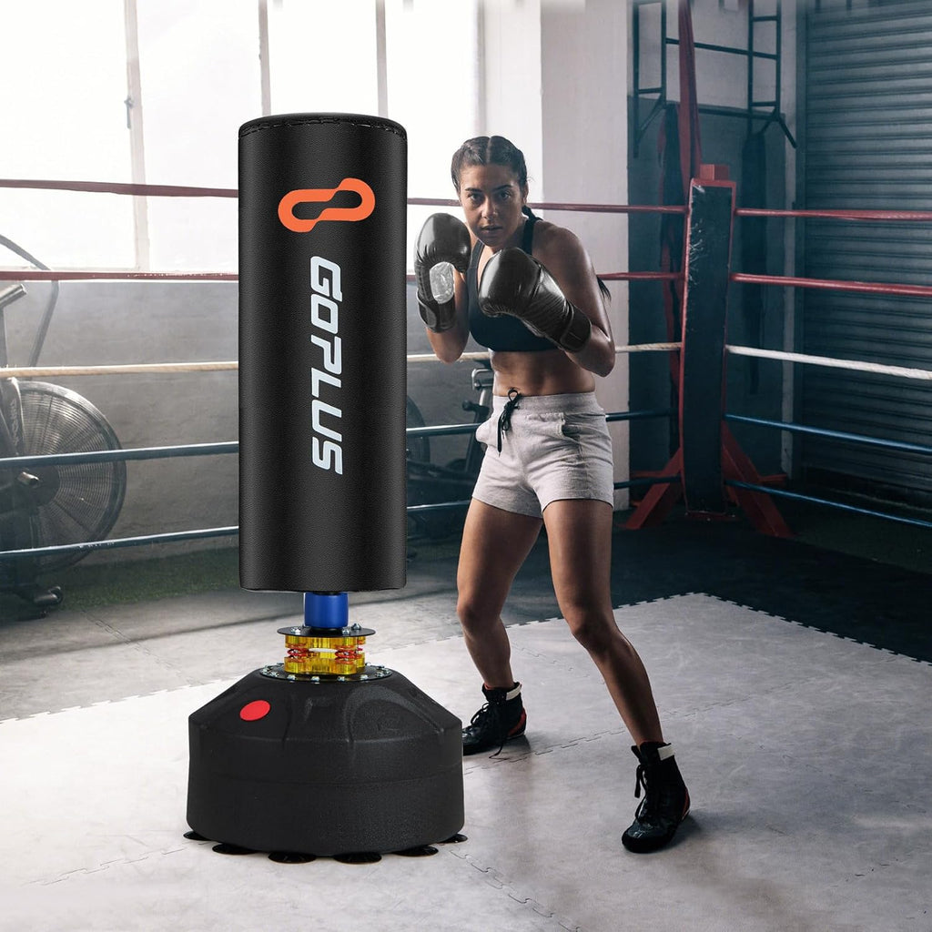 220LBS Freestanding Punching Bag with Gloves X927259