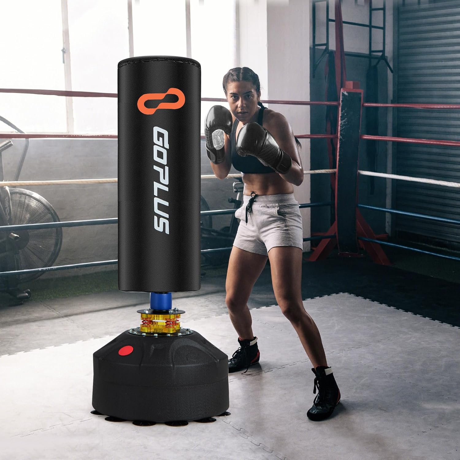 220LBS Freestanding Punching Bag with Gloves X927259