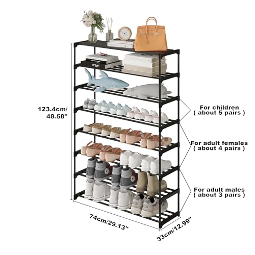 Black Stackable 20 Pairs Shoe Rack D562723