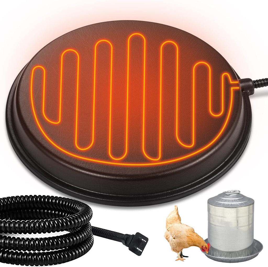 Chicken Waterer Heater 80 Watts Heated Base for Metal Poultry Founts O830