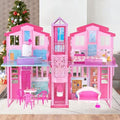 2-Story Foldable Dollhouse with 4 Rooms & Elevator D155033
