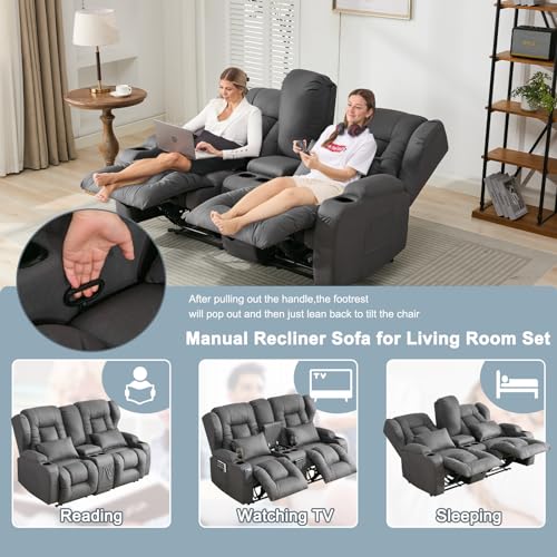 Beige RV Loveseat Recliner Sofa S871964