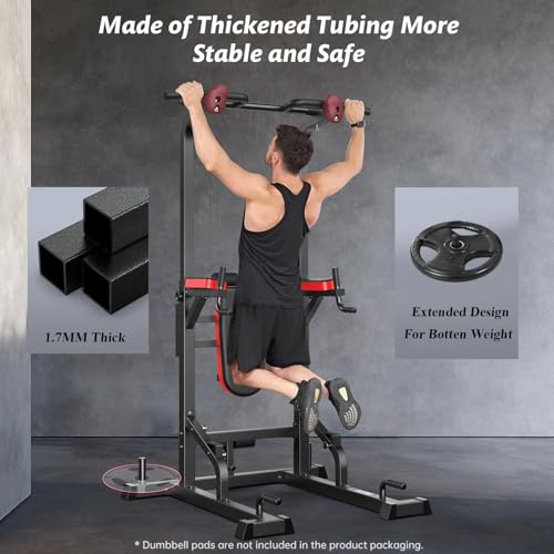 Power Tower Dip Station Pull Up Bar with Supine Board D519