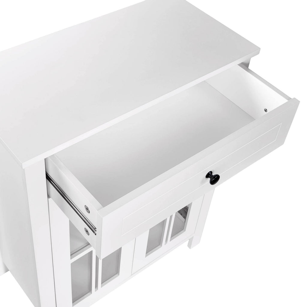 White Two Door Floor Cabinet D8717