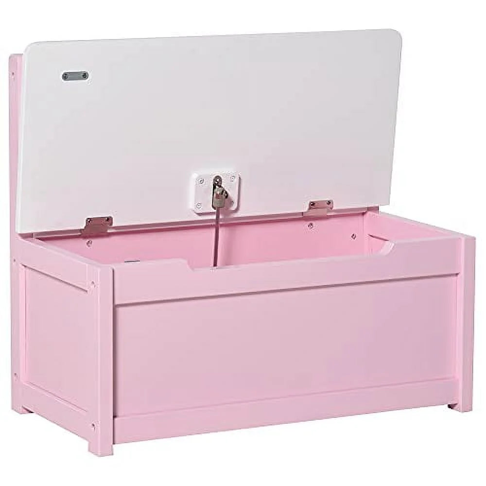 Wooden Toy Organizer Chest Storage Box With Seat Bench Cabinet Cube With Safety Pneumatic Rod N1658