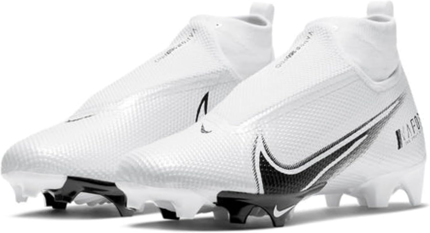 White-Black Men's Wide Football Cleats G728