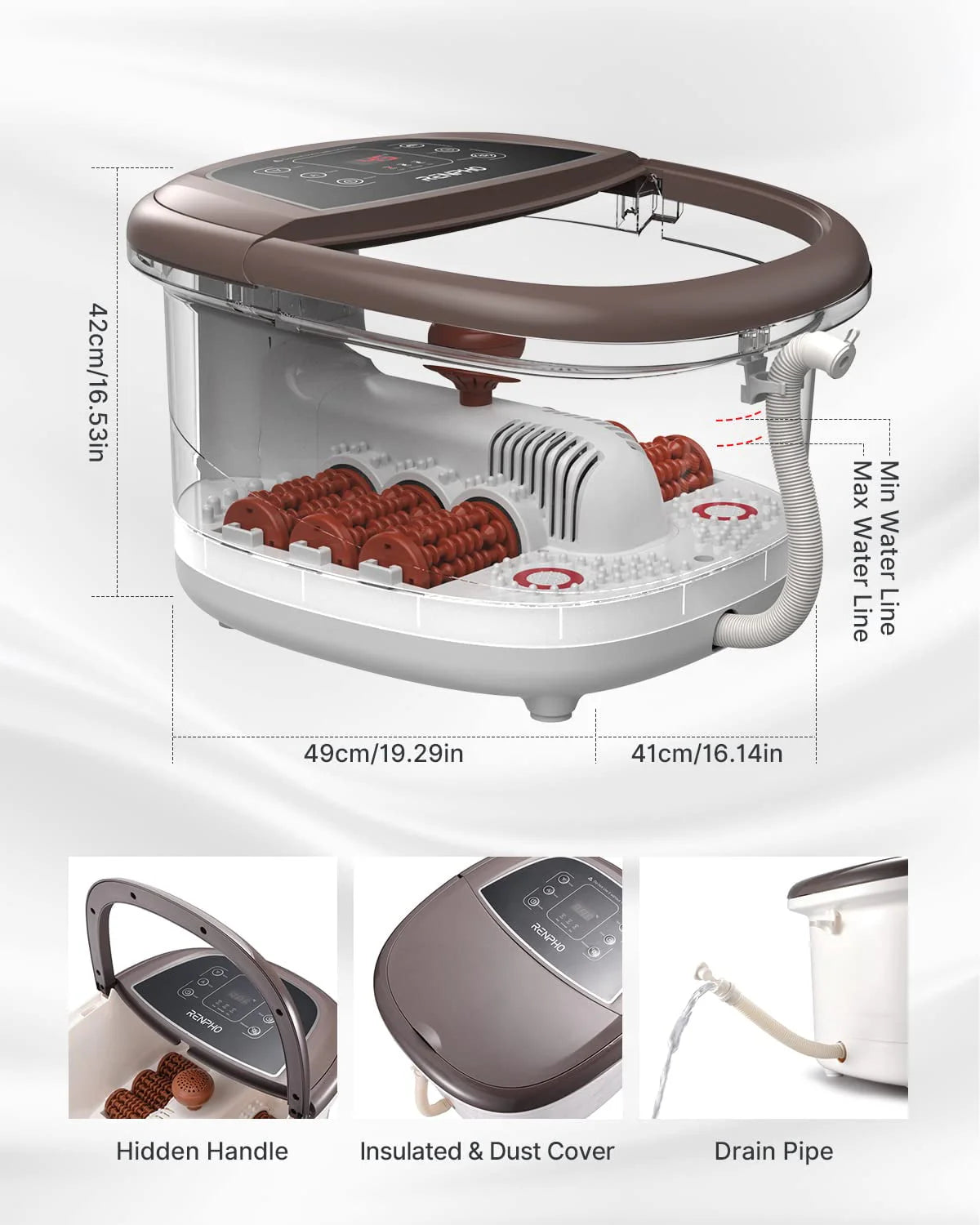 Foot Spa Bath Massager with Heat Bubbles Massage Y3077