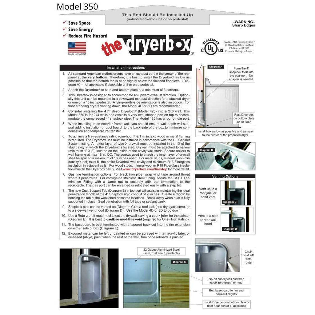 Recessed Dryer Vent Box F70798
