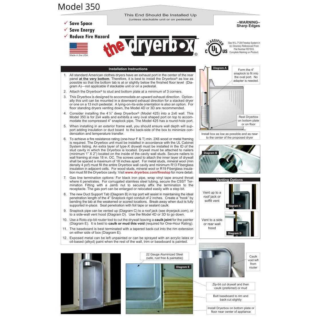 Recessed Dryer Vent Box F70798