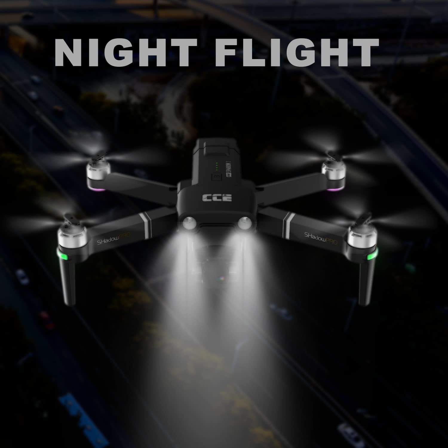 GPS Drones with EIS Camera 4K, 2-Axis Gimbal Foldable FPV RC Quadcopter with Flashlight and Arms Lights, Brushless Motor, 30-min Flight Time, Carrying Case O449166