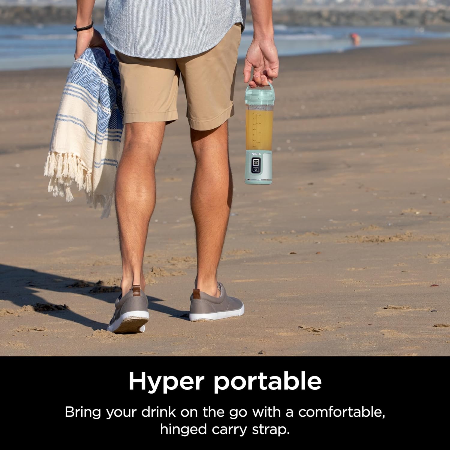 Portable Blender, Cordless, 18oz. Vessel, BPA Free, USB-C Rechargeable, Tinted Mint U78082