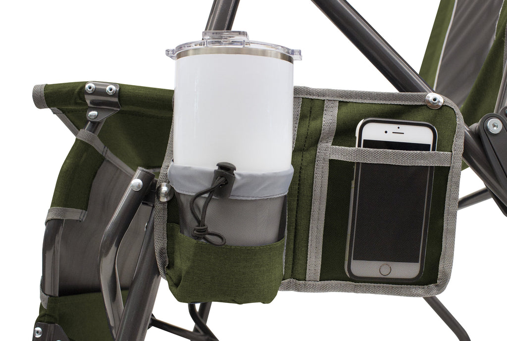Adjustable Folding Recliner Camping Chair, Heathered Loden N306