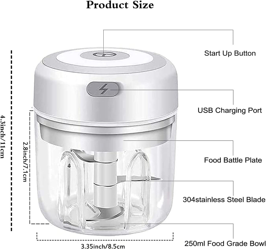 250ml Electric Mini Garlic Chopper Food Processor A300999
