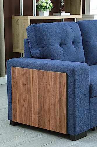 4-in-1 Convertible L Shaped Couch with Pull Out Bed and Storage Sectional Sleeper Sofa B950