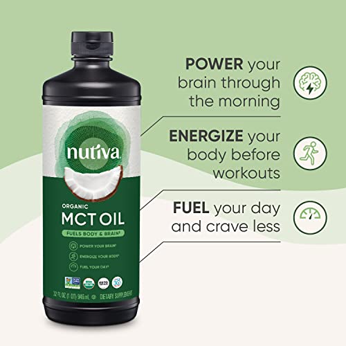 Organic MCT Oil, Unflavored, 32 Oz, 14g MCT per Serving U279308