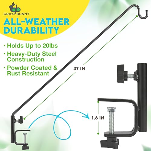 37 Inch Bird Feeder Pole with Non-Slip Clamp D45456