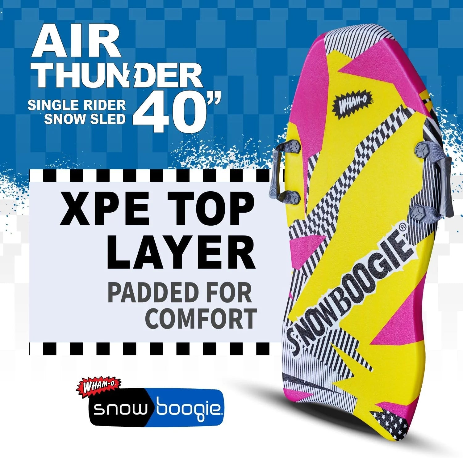 40" 2 Pack Single Rider Snow Sleds with Side Handles PE Foam Core V26094