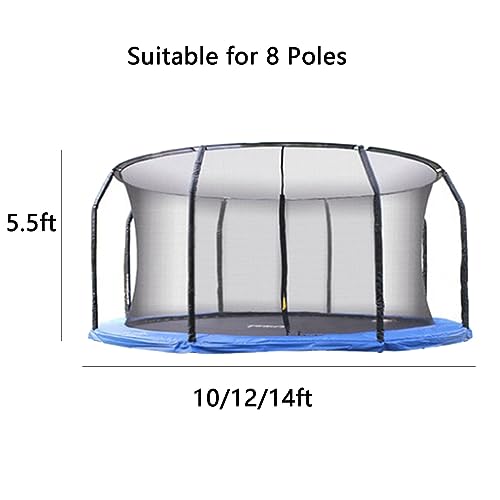 Weather-Resistant Replacement Enclosure Net for 10-14' Round Frames with 8 Curved Pole M930