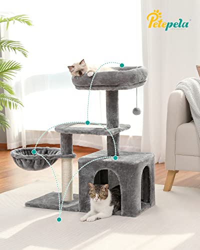 Green 32'' Cat Tree with Sisal Scratching Ramp and Hammock Z137714