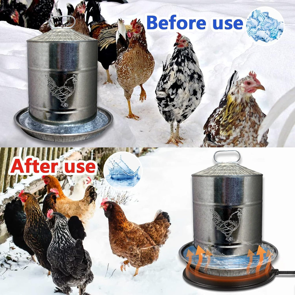Chicken Waterer Heater 80 Watts Heated Base for Metal Poultry Founts O830