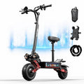 6000W Dual Motor 60V 33AH 11" Tire Foldable Electric Scooter E5365