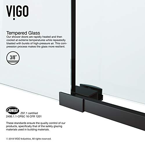 Matte Black Frameless Sliding Rectangle Tub Door with Clear Tempered Glass and Stainless Steel Hardware Q92163