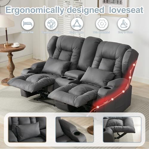 Beige RV Loveseat Recliner Sofa S871964