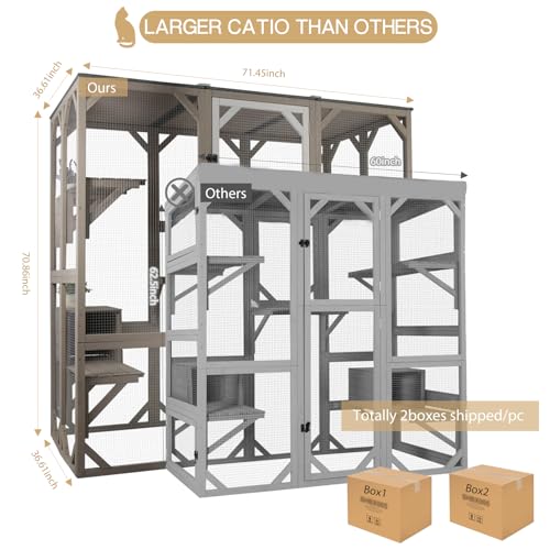 71" Wooden Cat Enclosure A443