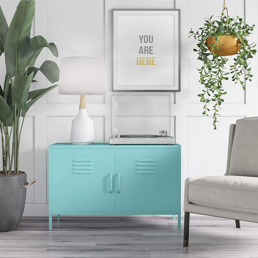 Mint 2 Door Metal Accent Cabinet F84222