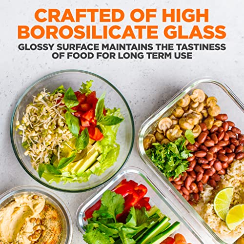 12-Piece Airtight Glass Food Storage Containers with Lids, Gray H484935