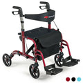 Red Aluminum Adjustable Rollator Walker E9862