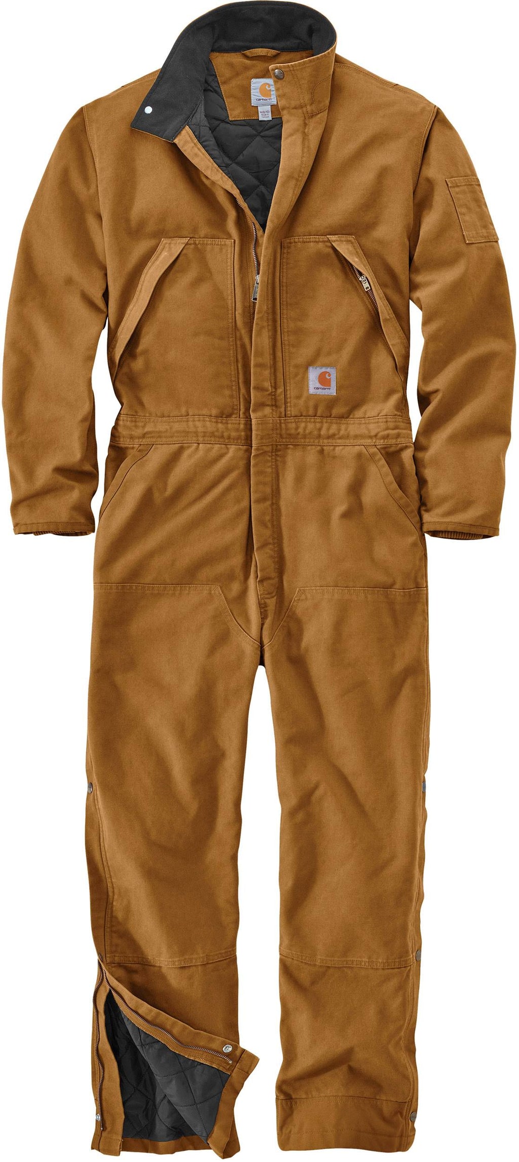 Brown Loose Fit Washed Duck Insulated Coverall U24110