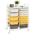 15 Drawer Rolling Storage Cart with Lockable Wheels, Black P862