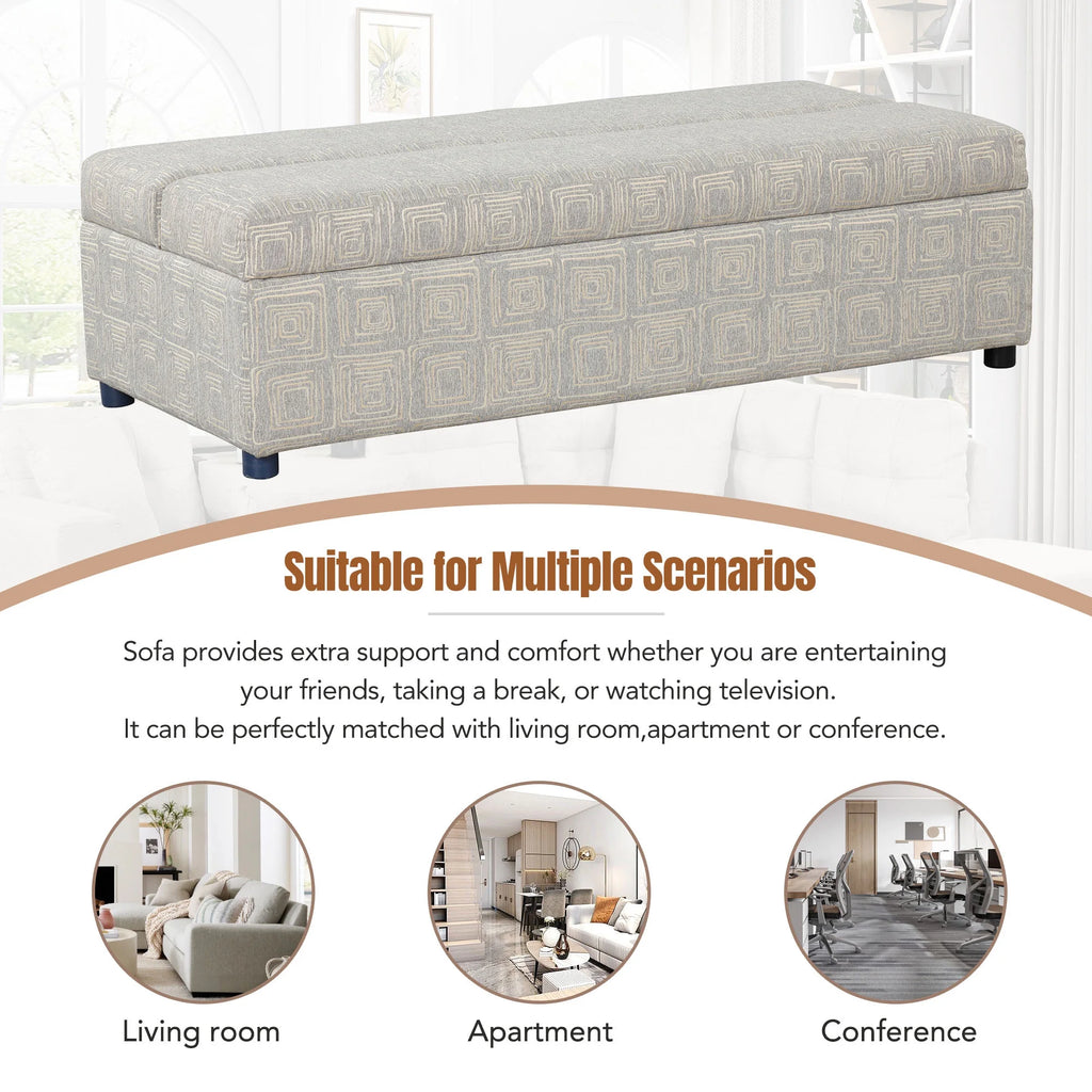 Gray Folding Ottoman Sleeper Bed with Mattress R91116