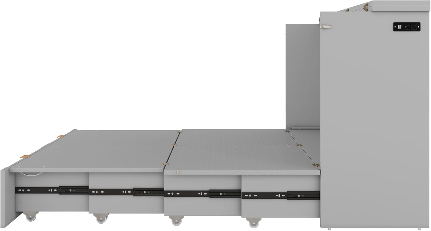 Gray Full Size Murphy Bed with Storage Drawers K368629