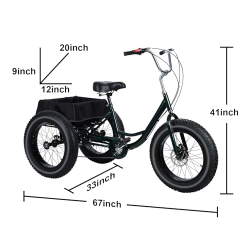 20 Inch 3 Wheeled Fat Tire Drift Trike with Double Disc Brake J89079