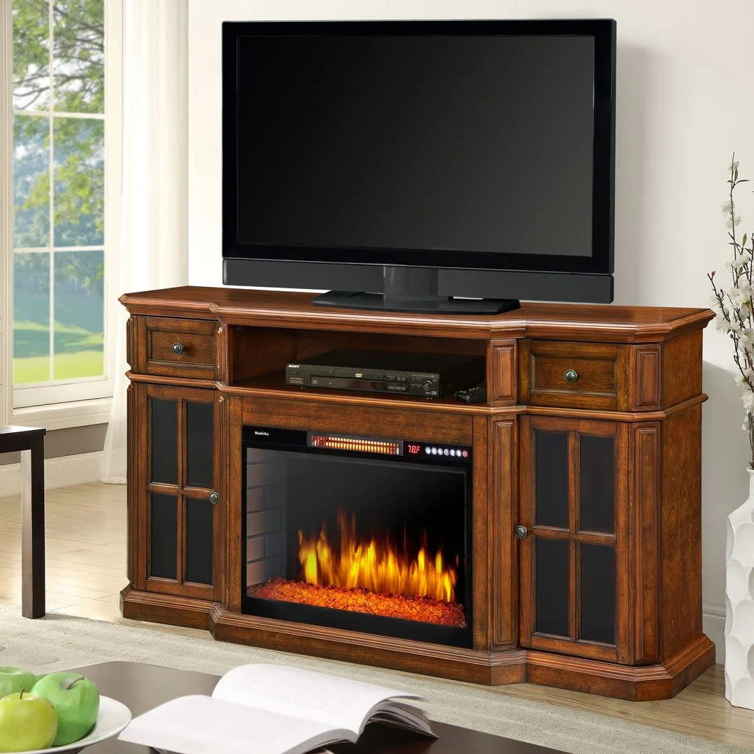 Aged Cherry Electric Fireplace TV Stand J9314